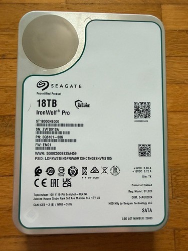 Seagate ironwolf pro 18tb 5 - seagate, 3,5