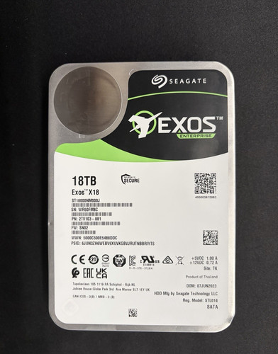 Seagate exos x18 - 18tb, sata