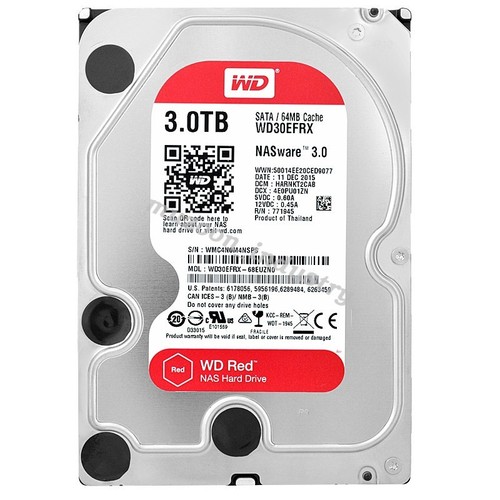 Red wd30efrx 3tb 5400rpm - red,