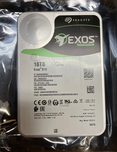 Seagate exos x18 - exos, 18tb