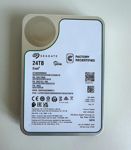 Seagate exos x24 24tb - seagate, 3,5"
